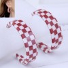 Fashion Simple Acrylic Check Pattern Temperament Female Earrings Nhsc445907