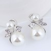 Korean Metal Inlaid Pearl Personality Earrings Nhsc445914