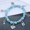 Simple Heart Key Lock Multielement Pendant Turquoise Temperament Bracelet Nhsc445918