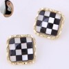 925 Silver Needle Exquisite Korean Fashion Simple Leopard Print Square Elegant Stud Earrings Nhsc461329