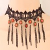 European And American Vintage Lace Vintage Gemstone Tassel Necklace Wholesale  Nhsc461332