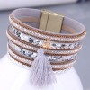 Fashion Metal Simple Tassel Leather Wide Magnetic Buckle Temperament Bracelet Nhsc466533