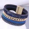 Fashion Simple Metal Rhinestone Multilayer Leather Magnetic Buckle Temperament Bracelet Nhsc466537
