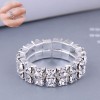 Korean Fashion Elastic Double Row Diamond Ring Nhsc466542