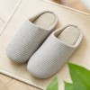 Machine washable couple home slippers for men and women Vertical stripes cotton soft-soled slippers Spring and autumn floor slippers