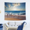 Decorative blanket tapestry Nordic ins blue ocean tapestry painting bedroom giant hanging cloth wall hanging custom