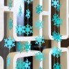 Gold silver white blue powder 4m small snowflake pull flower pull flag christmas new year winter theme party decoration