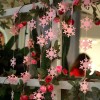 Gold silver white blue powder 4m small snowflake pull flower pull flag christmas new year winter theme party decoration