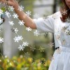 Gold silver white blue powder 4m small snowflake pull flower pull flag christmas new year winter theme party decoration