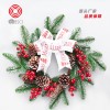 Christmas decorations 40cm silk ribbon small red fruit PE Christmas Wreath shopping mall hotel door and window decorations