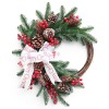 Christmas decorations 40cm silk ribbon small red fruit PE Christmas Wreath shopping mall hotel door and window decorations