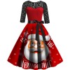 Fc751 Santa Claus lace stitching large swing medium length Christmas Dress