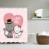 Cute cartoon bath animal bathroom shower curtain waterproof hanging curtain bathroom partition curtain hole free shower curtain
