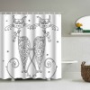 Cute cartoon bath animal bathroom shower curtain waterproof hanging curtain bathroom partition curtain hole free shower curtain