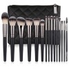 15 rose gold cosmetic brush set black handle full set of beauty tools multi color optional none