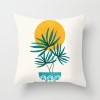 Yellow geometric lines sunrise sunset peach skin velvet pillow case car waist pillow sofa pillow case