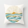Yellow geometric lines sunrise sunset peach skin velvet pillow case car waist pillow sofa pillow case