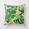 Fashion tropical plant polyester pillow cover office fabric sofa cushion cover home peach skin velvet pillow cover