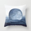 Creative ink blue geometric landscape pillow peach skin velvet pillow cover car sofa cushion cover