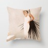Modern simple and abstract pillow case simple geometric peach leather cushion