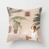 Modern simple and abstract pillow case simple geometric peach leather cushion