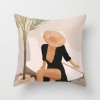 Modern simple and abstract pillow case simple geometric peach leather cushion