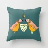 Classic flower and bird pillow cover hand-painted pattern digital printed peach skin plush pillow waist pillow cover
