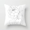 Minimalist line Abstract pillow polyester figure flower head figure pillow cover black and white geometric pillow cover
