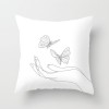 Minimalist line Abstract pillow polyester figure flower head figure pillow cover black and white geometric pillow cover
