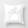 Minimalist line Abstract pillow polyester figure flower head figure pillow cover black and white geometric pillow cover