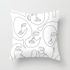 Minimalist line Abstract pillow polyester figure flower head figure pillow cover black and white geometric pillow cover