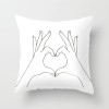 Minimalist line Abstract pillow polyester figure flower head figure pillow cover black and white geometric pillow cover