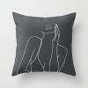 Minimalist line Abstract pillow polyester figure flower head figure pillow cover black and white geometric pillow cover