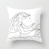 Minimalist line Abstract pillow polyester figure flower head figure pillow cover black and white geometric pillow cover