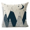 Bear geometry mountain pillow set four piece linen pillow for children's room pillow
