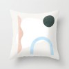 Abstract oil painting girl Mountain Sun Moon cactus holding pillow case geometry, pillow case can supply materials