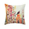 European retro oil painting pillow cover couple bird hand painted oil painting pillow sofa cushion waist pillow cover bird lovers
