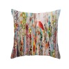 European retro oil painting pillow cover couple bird hand painted oil painting pillow sofa cushion waist pillow cover bird lovers