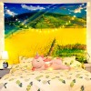 Home tapestry hanging cloth Japanese solar landscape wall hanging home bedside decoration background wall tapestry