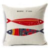 Home pillow case Boho pillow case colorful hand painted fish pillow case