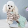 Dog clothes warm in autumn and winter, plush and thickened four legged cotton clothes, casual and versatile pet suspenders, color stripes, sports style