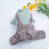 Dog suspenders autumn and winter thickened four legged clothes classic Plaid Korean pet clothes winter cotton clothes