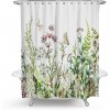 Flower plant shower curtain shower curtain shower curtain Polyester Waterproof Shower Curtain Set with hook