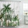 Flower plant shower curtain shower curtain shower curtain Polyester Waterproof Shower Curtain Set with hook