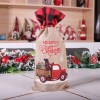 Christmas red wine linen decorative products cartoon car portable cloth bag wine bottle cover Christmas wine bottle decoration