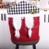 Christmas chair cover cloth art red gray Plaid chair cover manufacturer wholesale Christmas chair cover