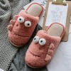 Cotton slippers female big eyes cute autumn and winter plush home warmth household cotton slippers winter male indoor couple non-slip