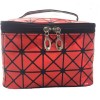 European and American fashion Lingge 3D laser Pu folding cosmetic bag portable travel handbag waterproof storage wash bag