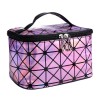 European and American fashion Lingge 3D laser Pu folding cosmetic bag portable travel handbag waterproof storage wash bag