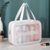 Cosmetic bag custom made in wind transparent PVC wash bag large capacity portable travel waterproof Pu portable storage bag